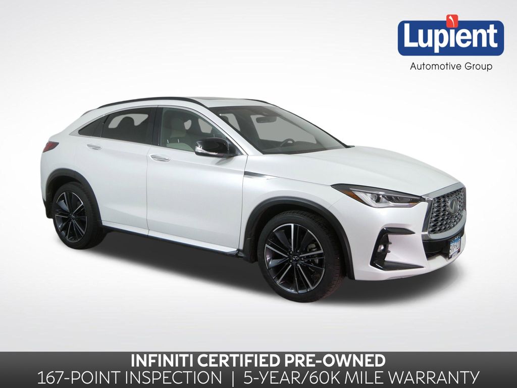 Radiant White 2025 INFINITI QX55 Luxe AWD SUV / Crossover All-Wheel Drive Continuously Variable Transmission