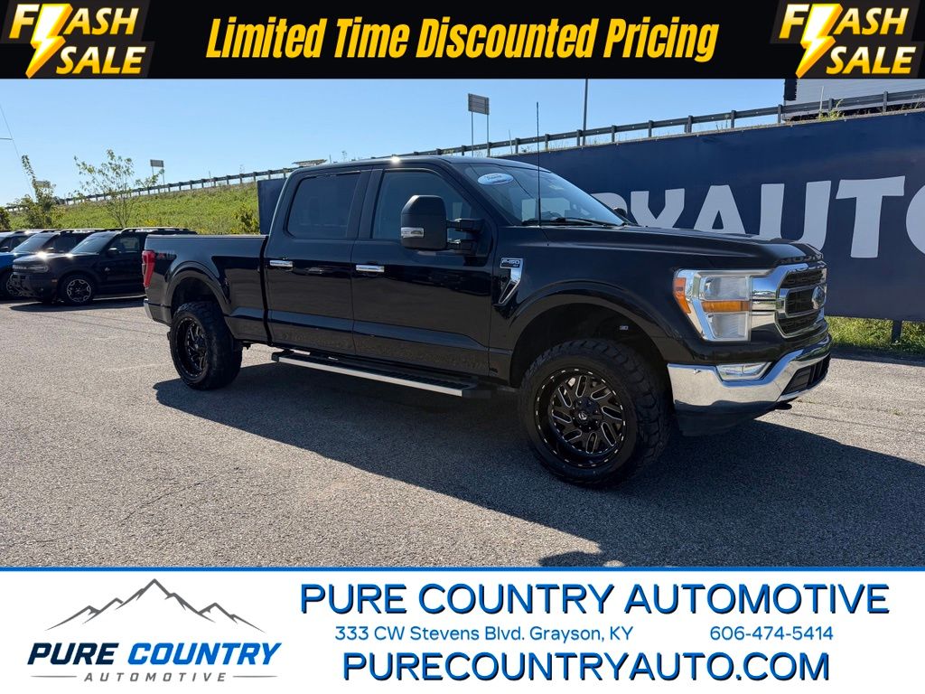 Black 2022 Ford F-150 Pickup Truck Four-Wheel Drive Automatic