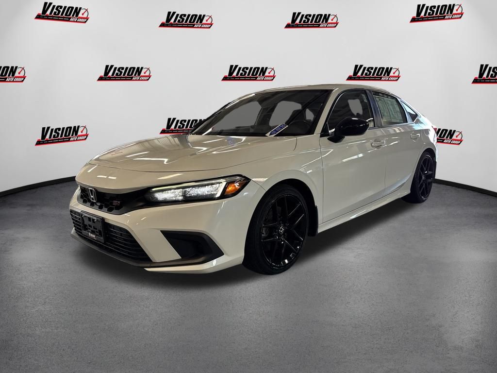 Platinum White Pearl 2022 Honda Civic Sedan Front-Wheel Drive 6-Speed Manual