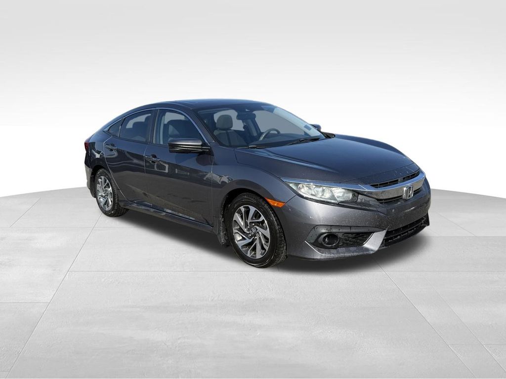 Gray 2016 Honda Civic EX with Honda Sensing Sedan Front-Wheel Drive Continuously Variable Transmission