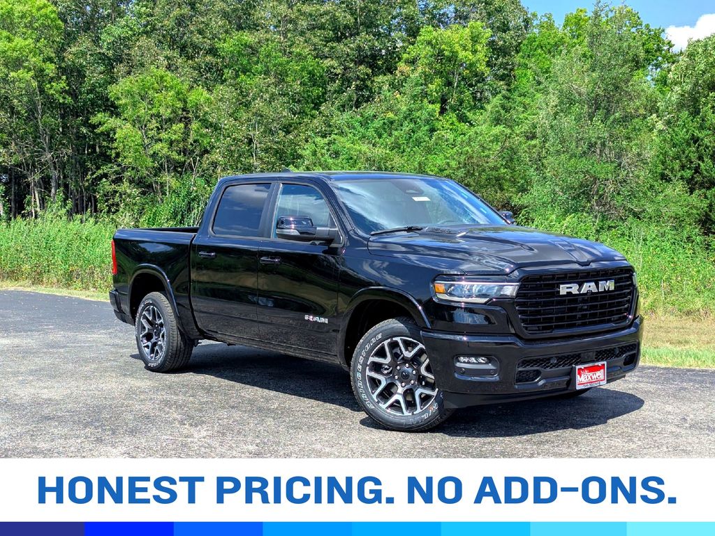 Diamond Black Crystal Pearlcoat 2026 RAM 1500 Laramie Crew Cab RWD Pickup Truck 4X2 8-Speed Automatic