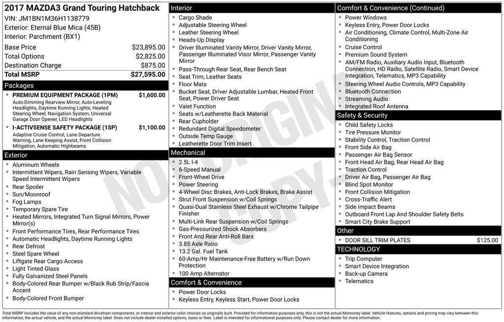 Used Car 2017 Mazda Mazda3  Grand Touring For Sale Under $20,000 In Austin, Texas