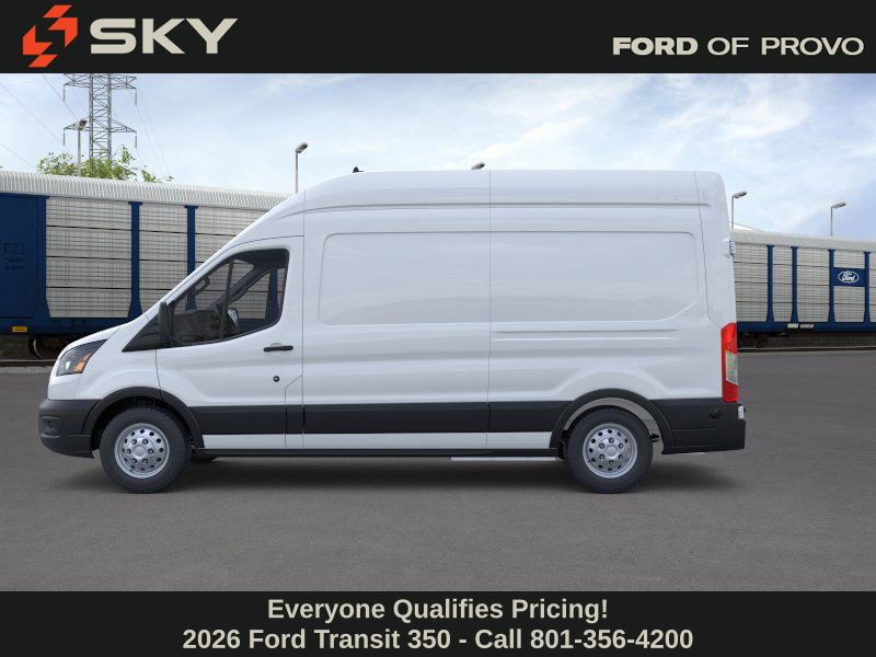 Oxford White 2026 Ford Transit Cargo 350 High Roof LB AWD Van All-Wheel Drive