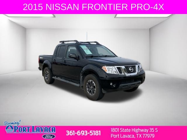 Super Black 2015 Nissan Frontier PRO-4X Crew Cab 4WD Pickup Truck Four-Wheel Drive 5-Speed Automatic Overdrive