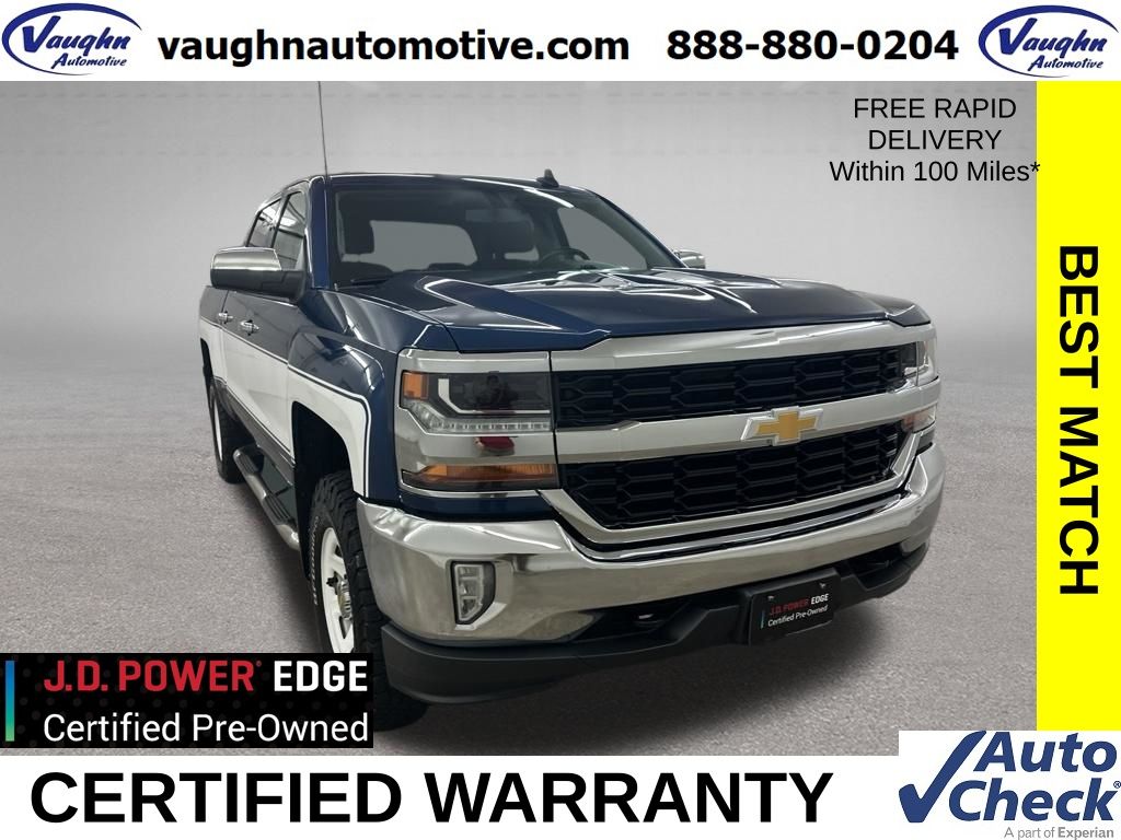 Deep Ocean Blue Metallic 2017 Chevrolet Silverado 1500 Pickup Truck Four-Wheel Drive 6-Speed Automatic Overdrive