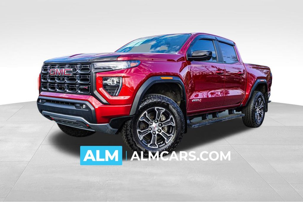 Red 2023 GMC Canyon AT4 Crew Cab 4WD Pickup Truck Four-Wheel Drive 8-Speed Automatic
