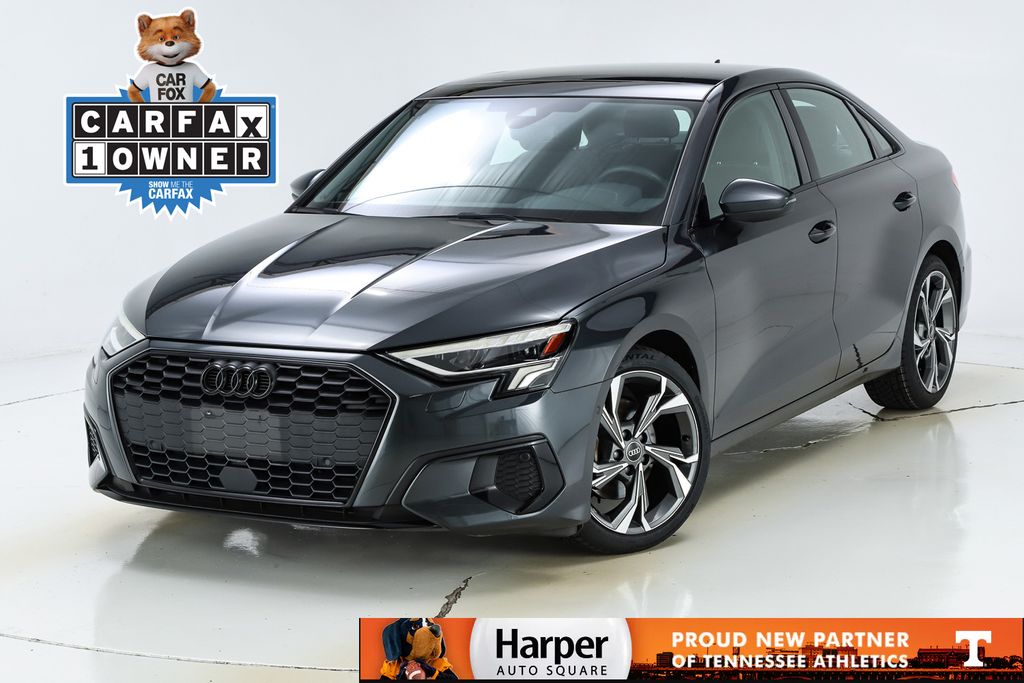 Manhattan Gray Metallic 2023 Audi A3 Sedan Front-Wheel Drive 7-Speed Automatic