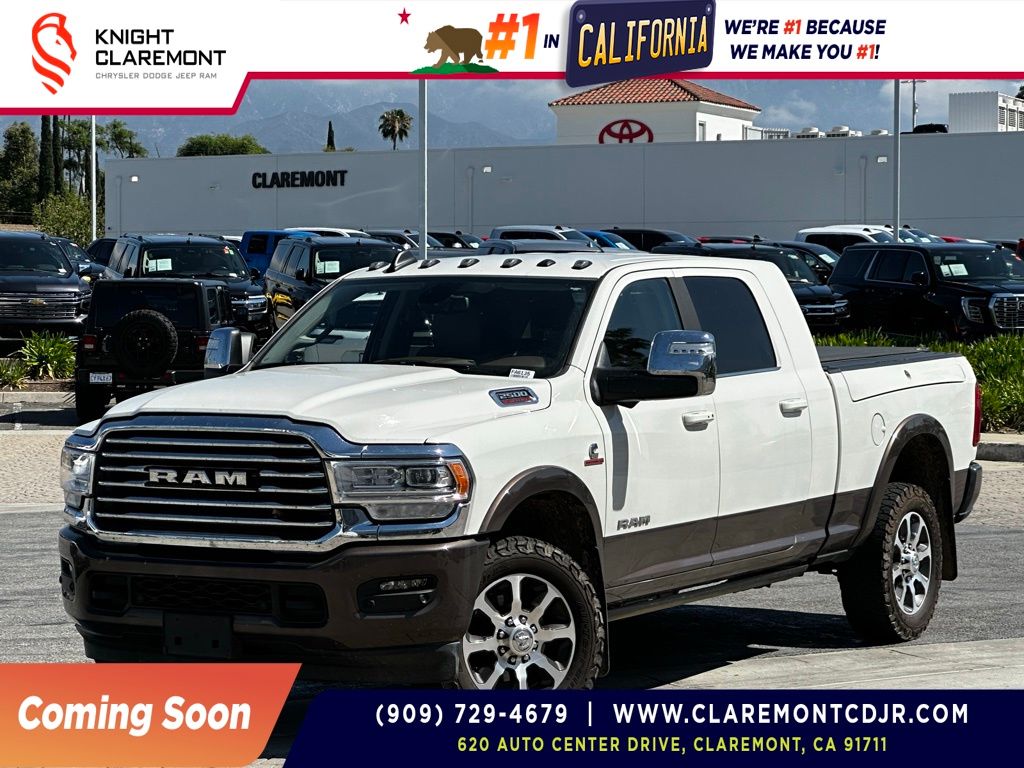 Pearl White 2024 RAM 2500 Limited Longhorn Mega Cab 4WD Pickup Truck Four-Wheel Drive 6-Speed Automatic
