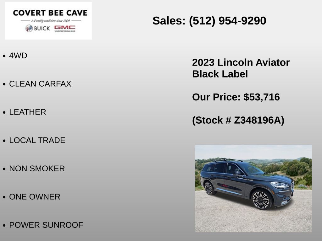 Used Car 2023 Lincoln Aviator  Black Label For Sale Under $60,000 In Austin, Texas