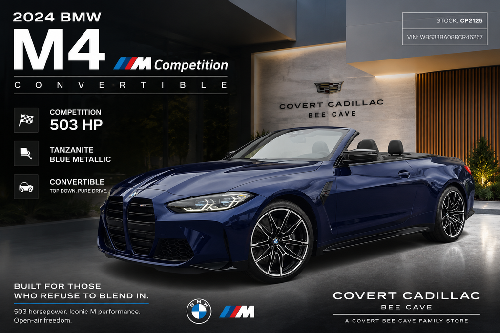 Tanzanite Blue II Metallic 2024 BMW M4 Convertible All-Wheel Drive 8-Speed Automatic