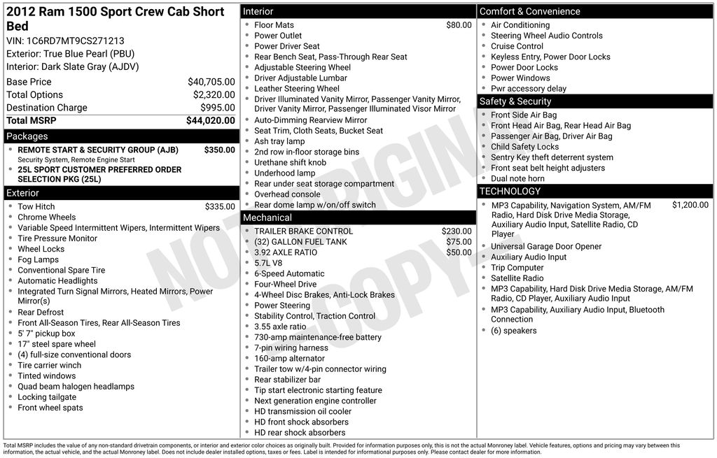 2012 Ram 1500 Sport