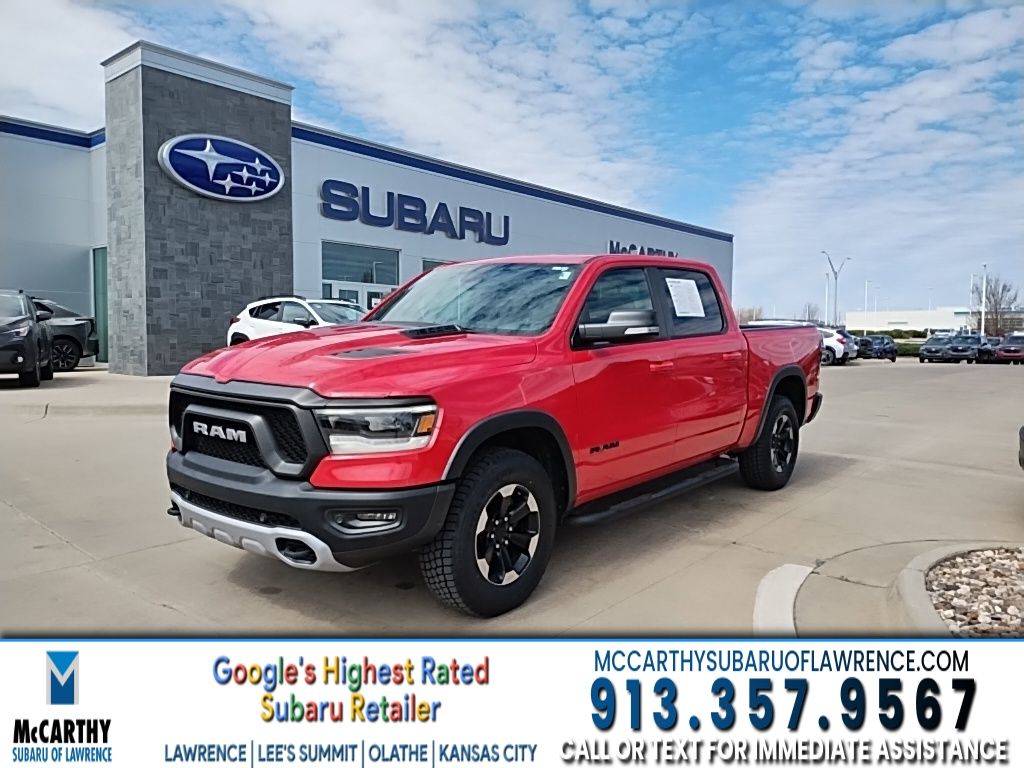 Flame Red Clearcoat 2019 RAM 1500 Rebel Crew Cab 4WD Pickup Truck Four-Wheel Drive 8-Speed Automatic