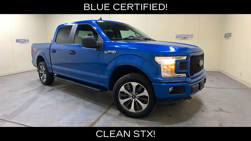 Blue Metallic 2020 Ford F-150 XL SuperCrew 4WD Pickup Truck Four-Wheel Drive Automatic