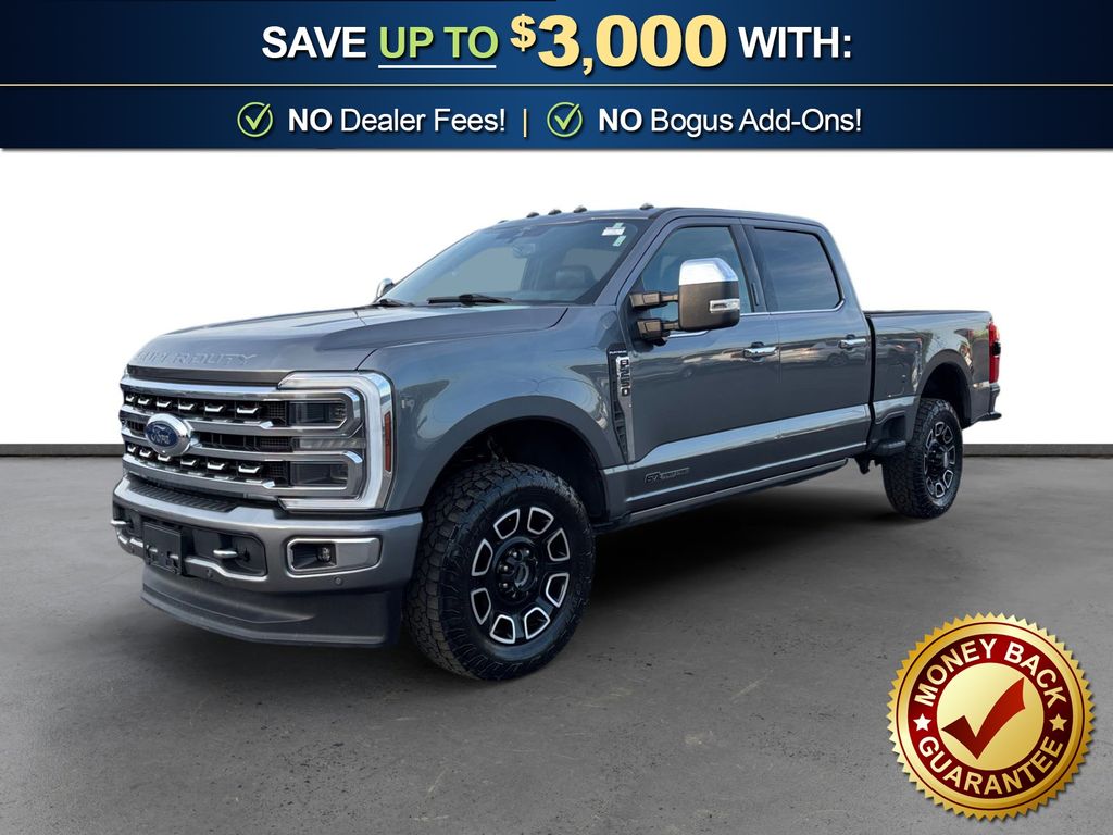 Gray Metallic 2024 Ford F-250 Super Duty Platinum Crew Cab 4WD Pickup Truck Four-Wheel Drive Automatic