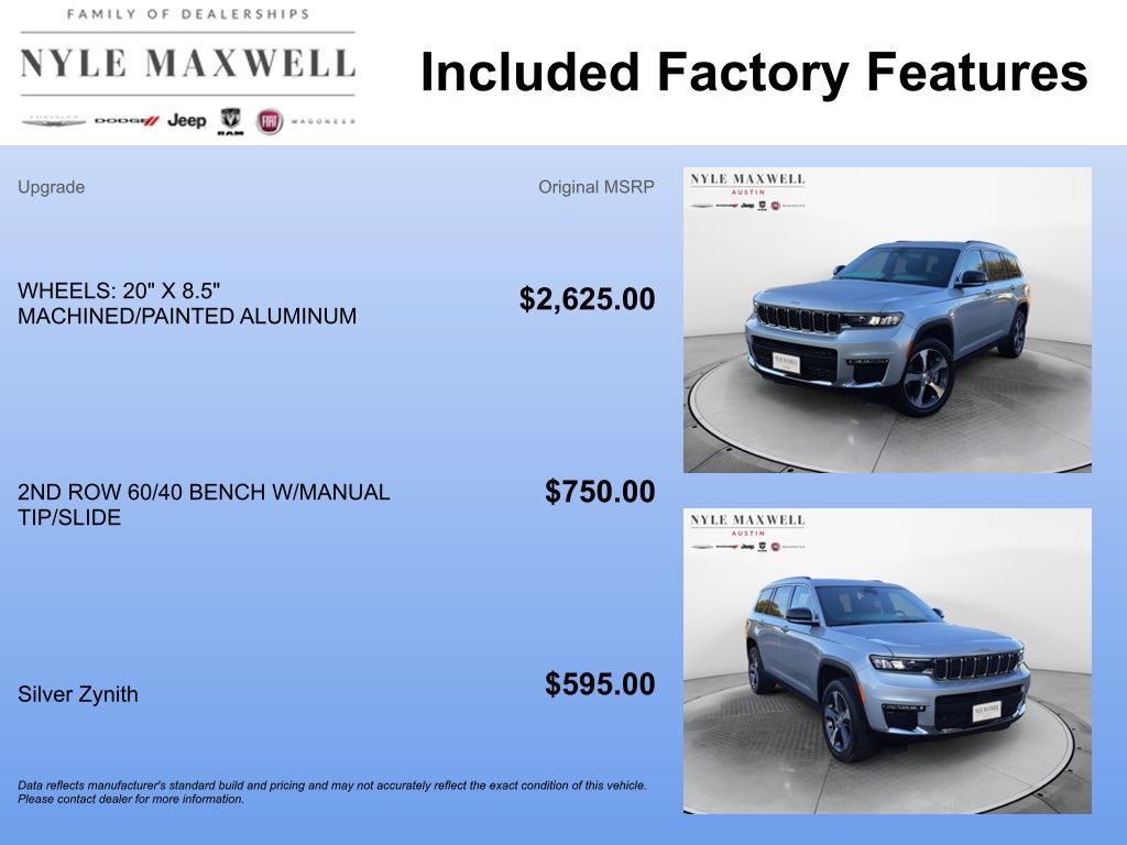 New Car 2025 Jeep Grand Cherokee L  Limited For Sale Under $40,000 In Austin, Texas