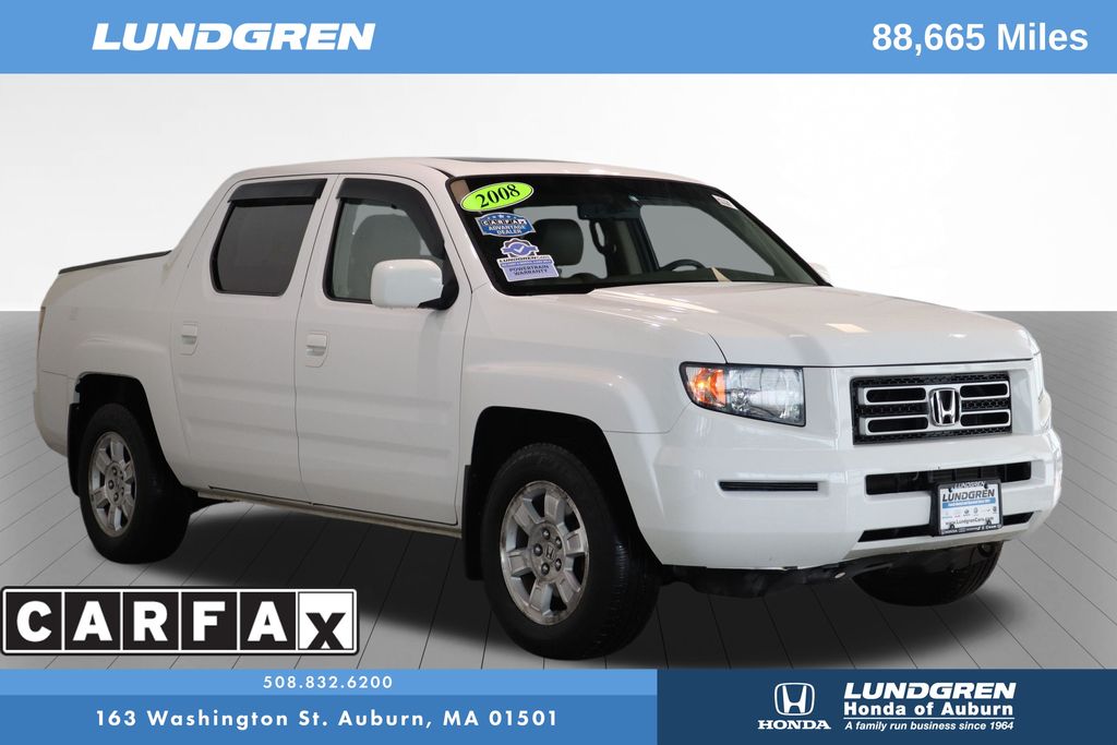 Taffeta White 2008 Honda Ridgeline Pickup Truck Four-Wheel Drive 5-Speed Automatic