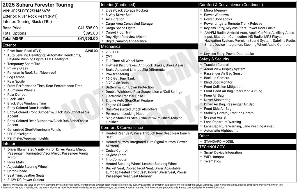 2025 Subaru Forester Touring photo