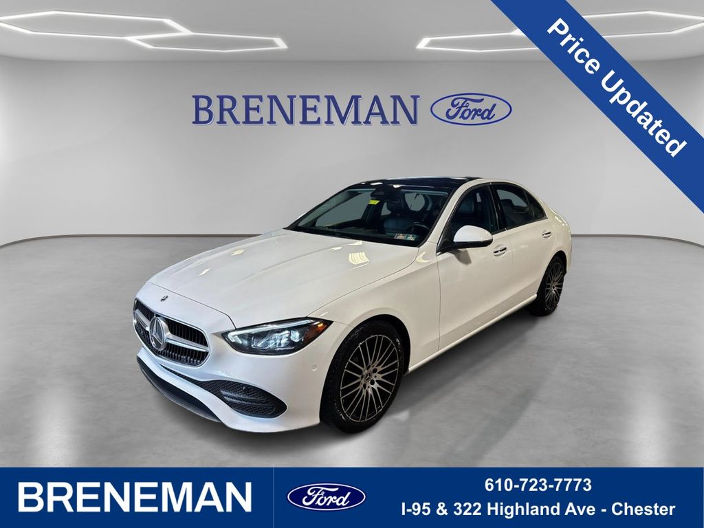 White 2023 Mercedes-Benz C-Class Sedan Rear-Wheel Drive 9-Speed Automatic