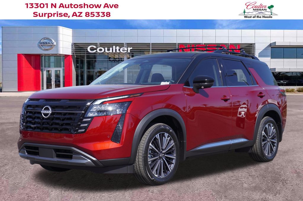 Red (Scarlet Ember/Super Black) 2026 Nissan Pathfinder SUV / Crossover All-Wheel Drive 9-Speed Automatic