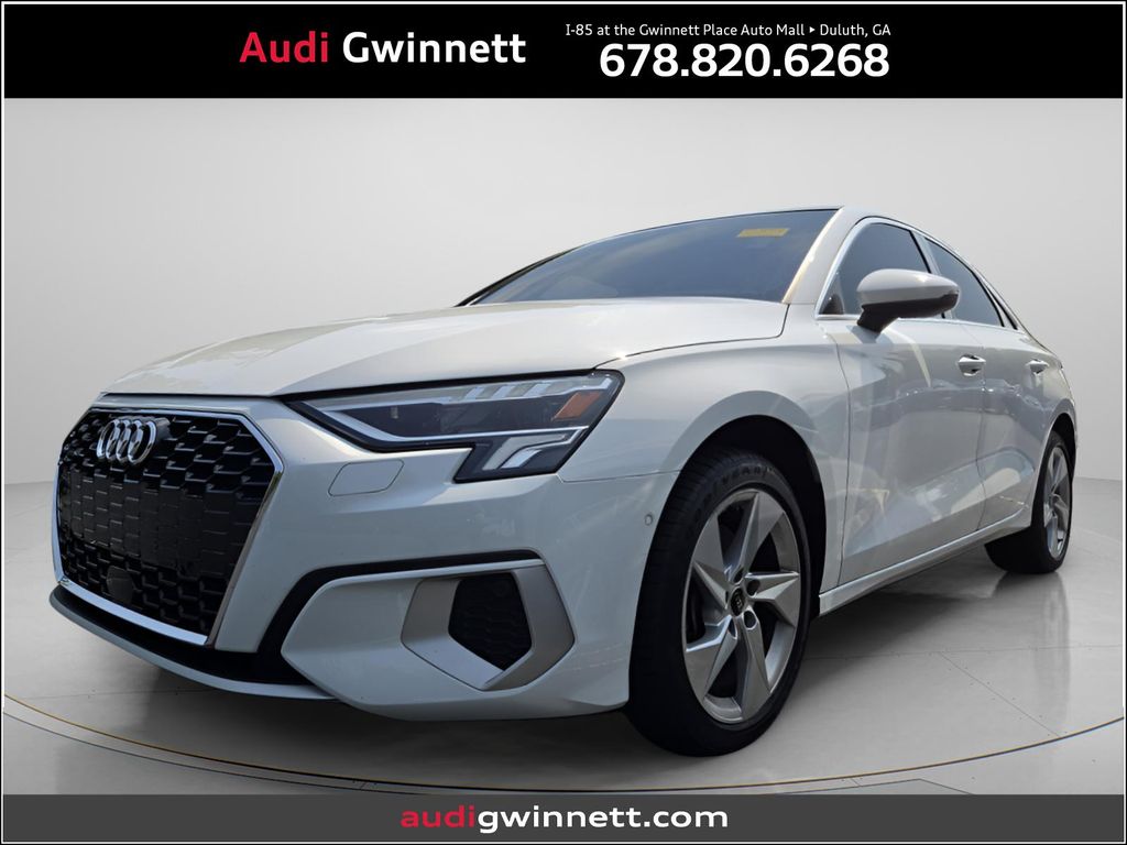 Glacier White 2024 Audi A3 Sedan All-Wheel Drive 7-Speed Automatic