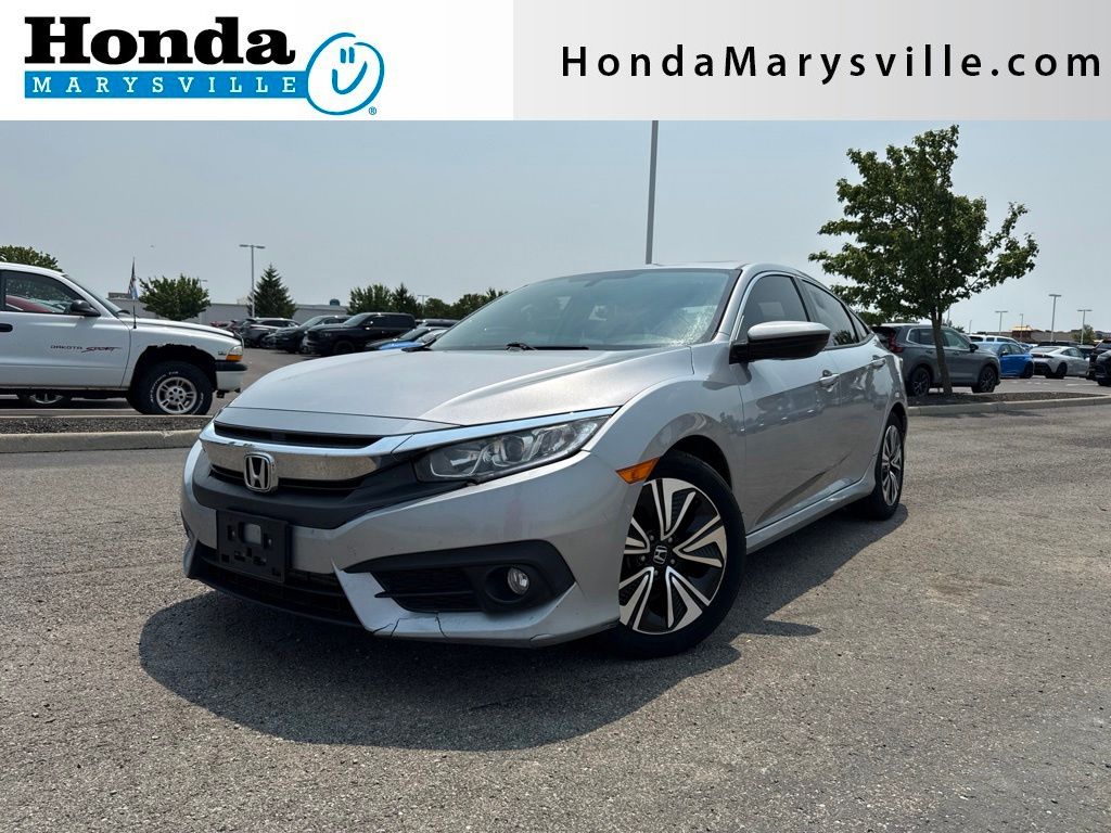 Lunar Silver Metallic 2017 Honda Civic Sedan Front-Wheel Drive Continuously Variable Transmission