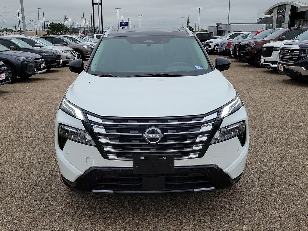 2026 Nissan Rogue Platinum White at Brown Honda