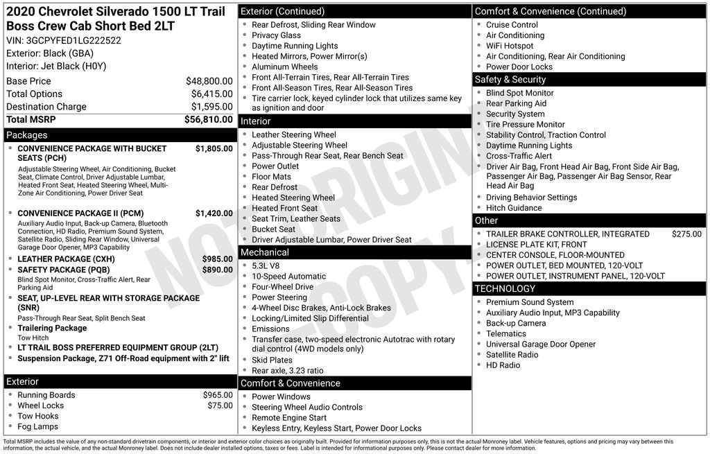 Used Car 2020 Chevrolet Silverado 1500  Lt Trail Boss For Sale Under $35,000 In Austin, Texas
