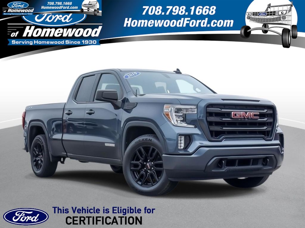 Gray (Dark Sky Metallic) 2019 GMC Sierra 1500 Elevation Double Cab 4WD Pickup Truck Four-Wheel Drive 8-Speed Automatic