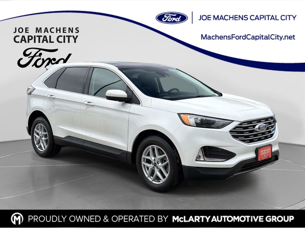 Star White Metallic Tri-Coat 2022 Ford Edge SEL AWD SUV / Crossover All-Wheel Drive 8-Speed Automatic