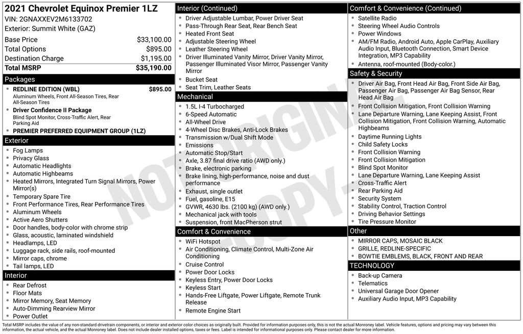 used 2021 Chevrolet Equinox car, priced at $17,100
