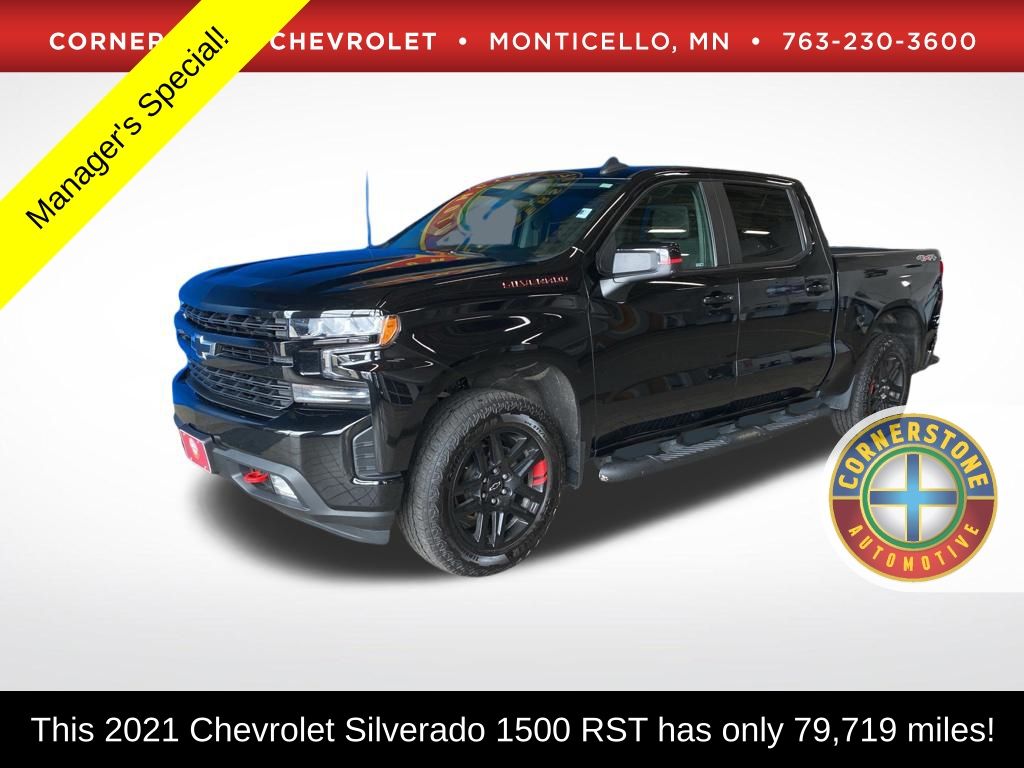 Black 2021 Chevrolet Silverado 1500 Pickup Truck Four-Wheel Drive 8-Speed Automatic