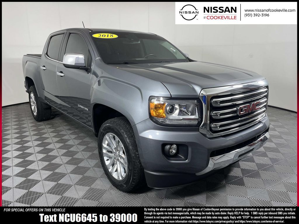 Gray (Steel Metallic) 2018 GMC Canyon Pickup Truck 4X2 8-Speed Automatic