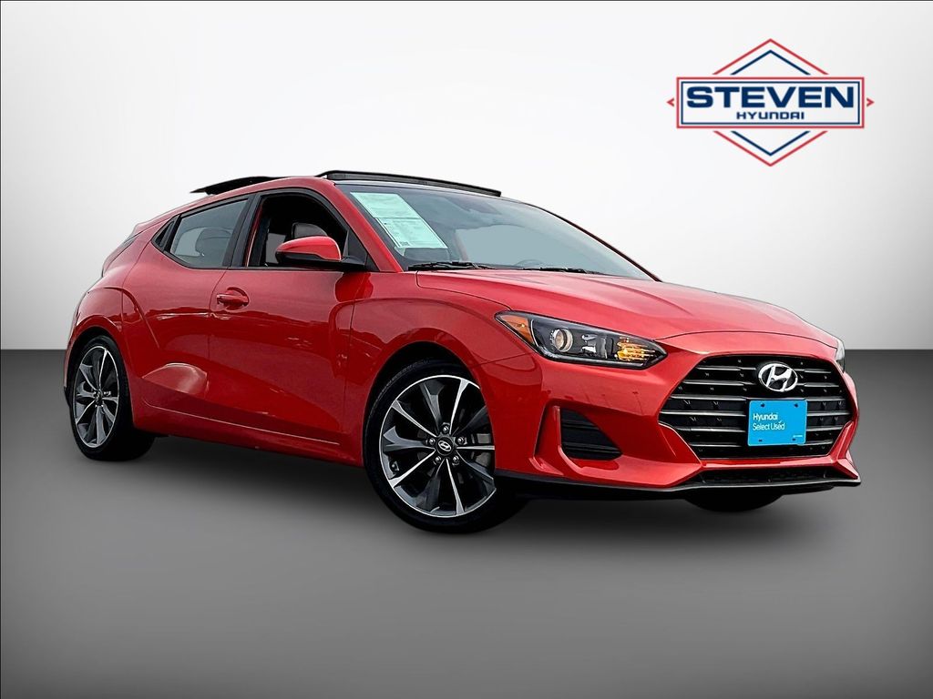 Sunset Orange 2019 Hyundai Veloster Coupe Front-Wheel Drive 6-Speed Automatic