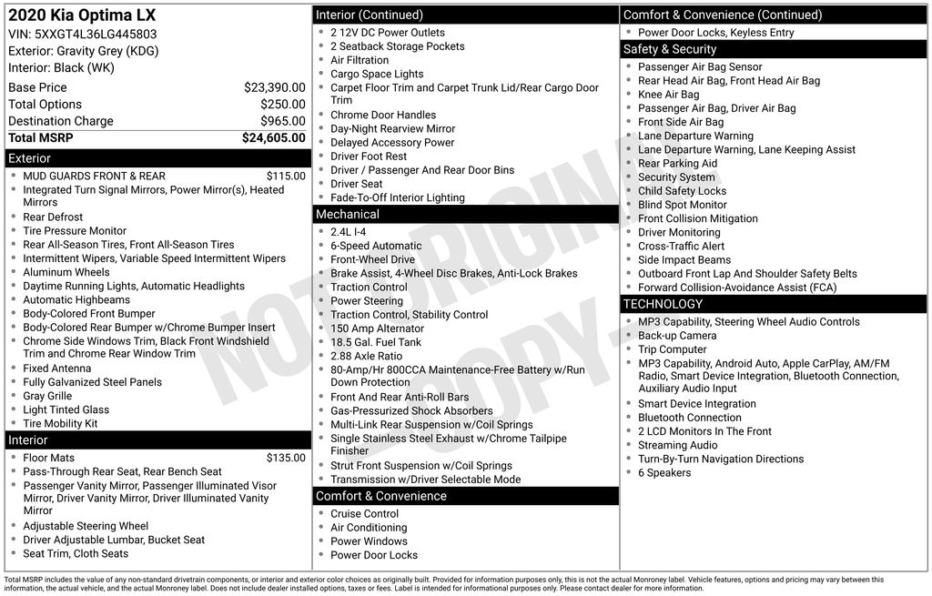 Certified Used 2020 Gray Kia LX image 8