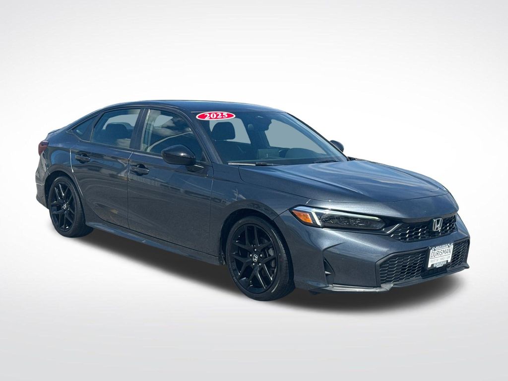 Gray 2025 Honda Civic Sedan Front-Wheel Drive Continuously Variable Transmission