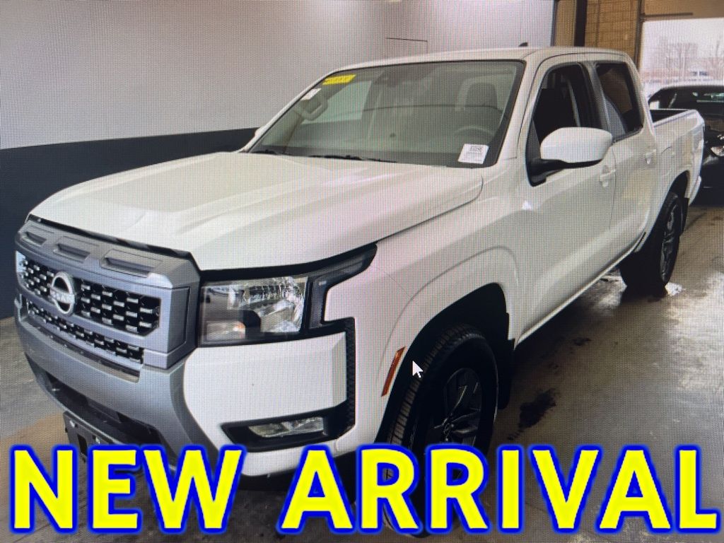 Glacier White 2025 Nissan Frontier SV Crew Cab 4WD Pickup Truck Four-Wheel Drive 9-Speed Automatic Overdrive