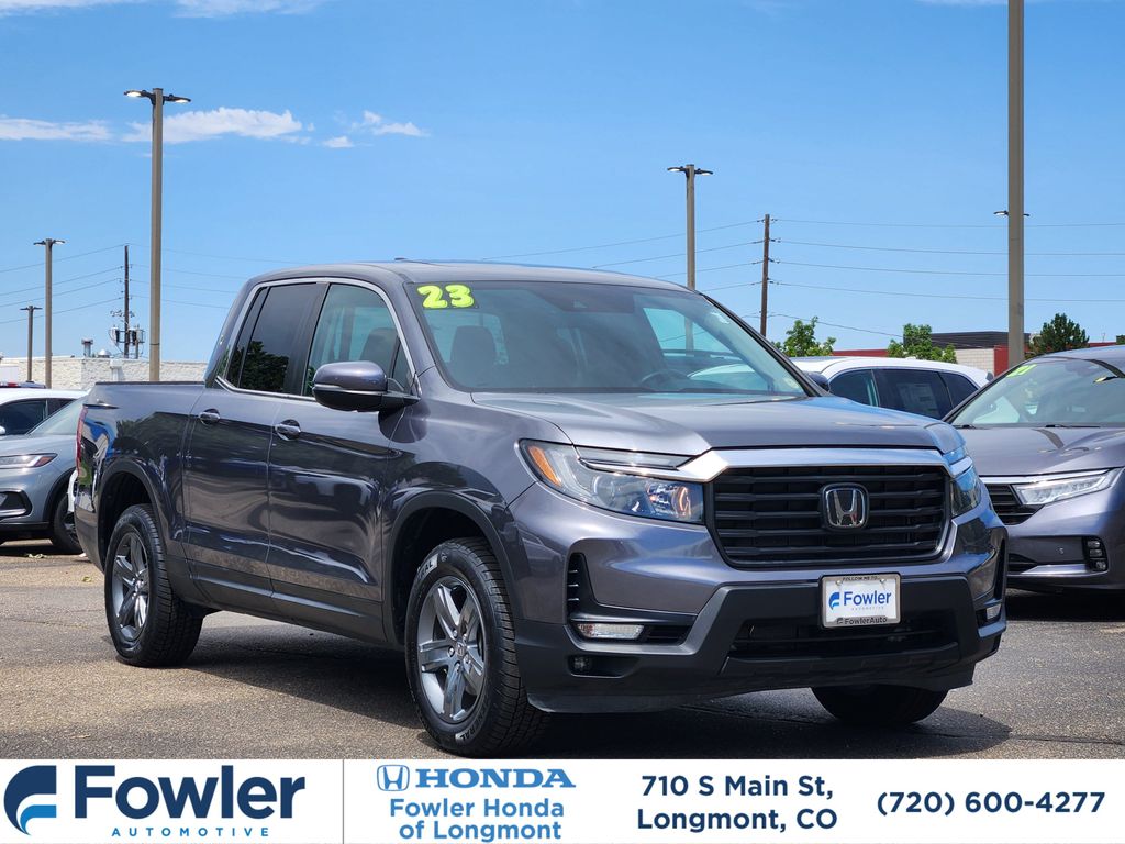 Gray 2023 Honda Ridgeline Pickup Truck All-Wheel Drive 9-Speed Automatic