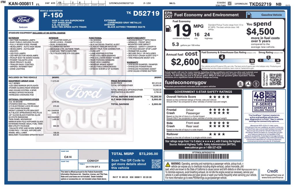 New 2026 Gray Ford XLT image 4