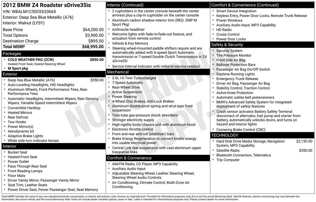 2012 BMW Z4 sDrive35is