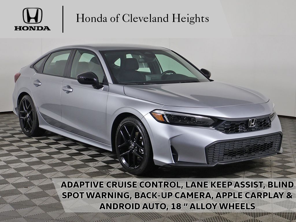 Solar Silver Metallic 2026 Honda Civic Sedan Front-Wheel Drive Continuously Variable Transmission