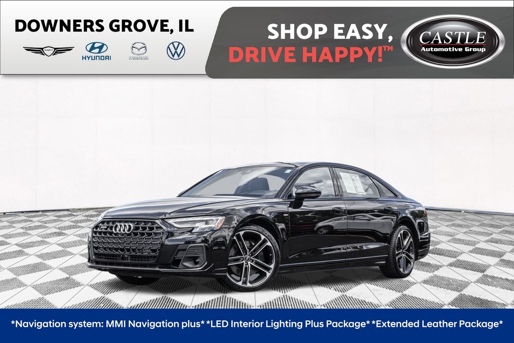 Mythos Black Metallic 2025 Audi A8 Sedan All-Wheel Drive 8-Speed Automatic
