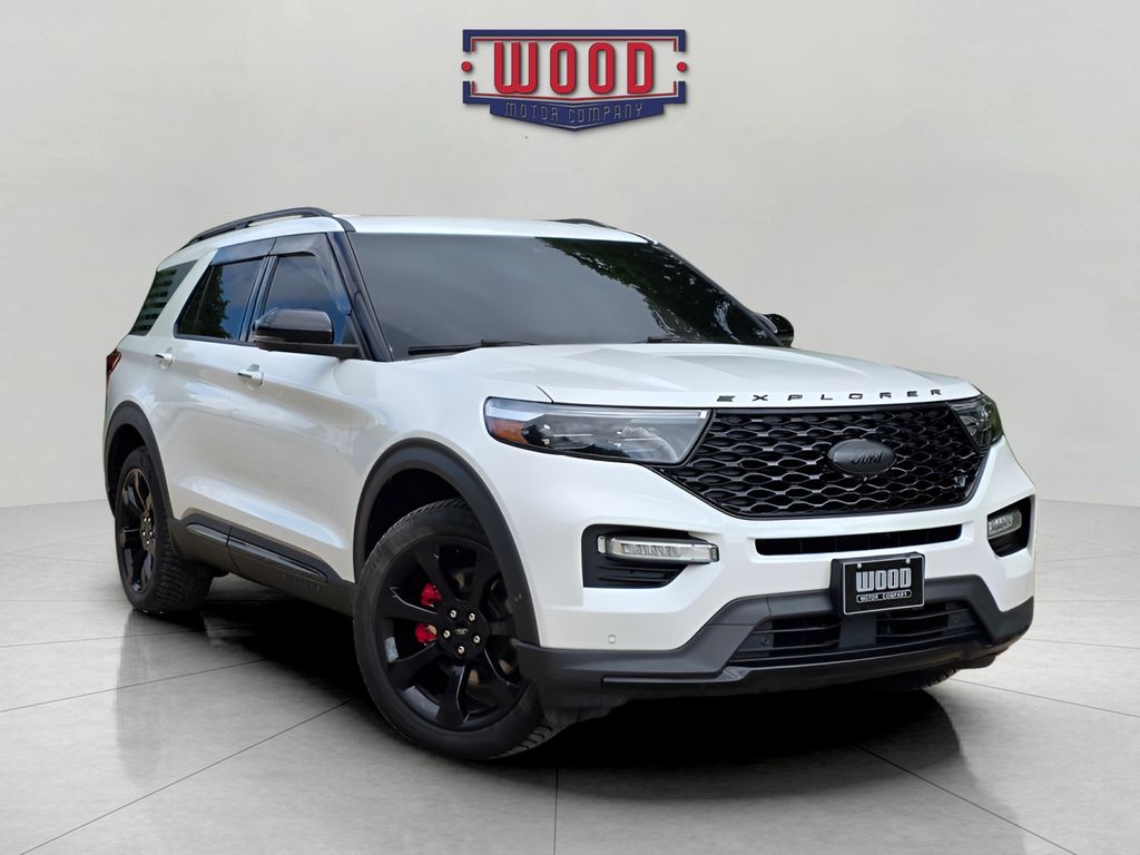 Star White Metallic Tri-Coat 2021 Ford Explorer ST AWD SUV / Crossover All-Wheel Drive Automatic