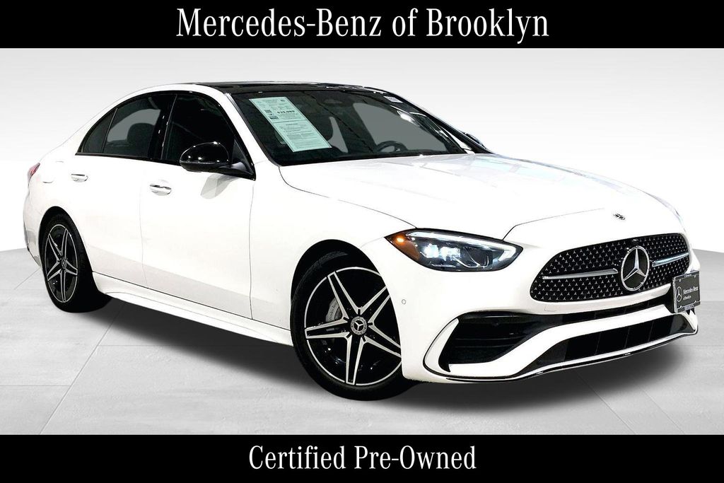 Polar White 2023 Mercedes-Benz C-Class Sedan All-Wheel Drive 9-Speed Automatic