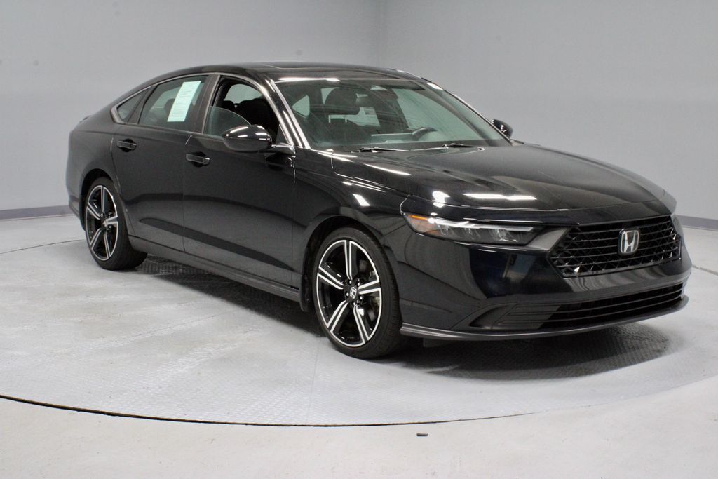 Crystal Black Pearl 2023 Honda Accord Hybrid Sedan Front-Wheel Drive Continuously Variable Transmission