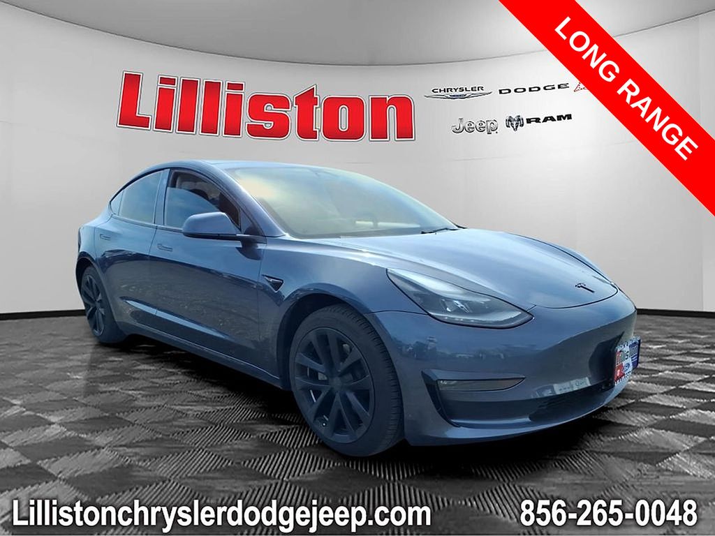 Deep Blue Metallic 2022 Tesla Model 3 Long Range AWD Sedan All-Wheel Drive 1-Speed Automatic