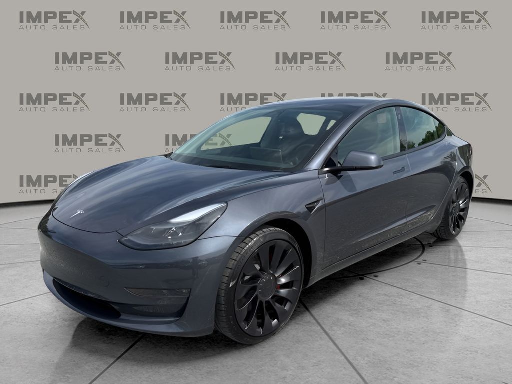 Midnight Silver Metallic 2023 Tesla Model 3 Performance AWD Sedan All-Wheel Drive 1-Speed Automatic