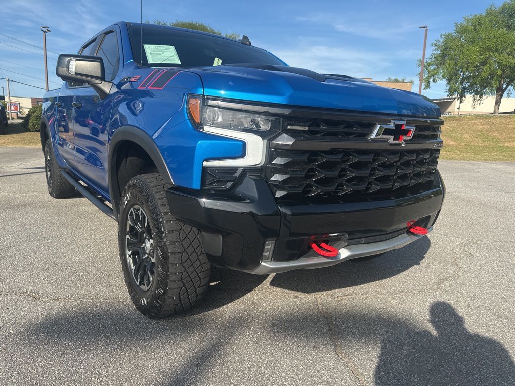 Glacier Blue Metallic 2023 Chevrolet Silverado 1500 ZR2 Crew Cab 4WD Pickup Truck Four-Wheel Drive Automatic