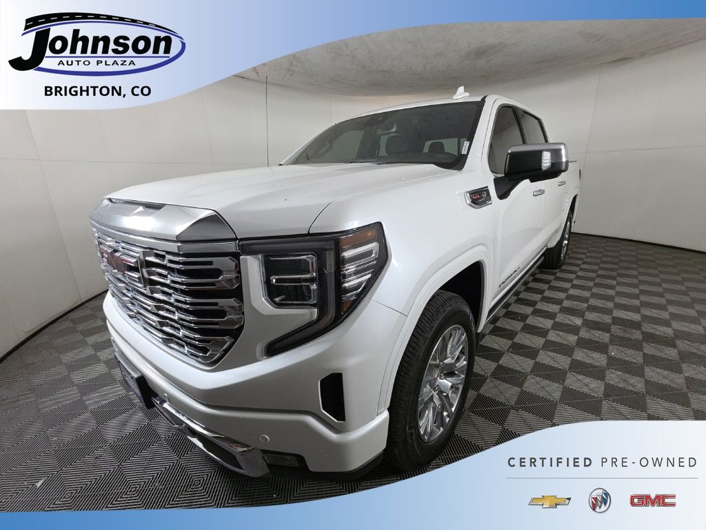 White Frost Tricoat 2022 GMC Sierra 1500 Denali Crew Cab 4WD Pickup Truck Four-Wheel Drive Automatic