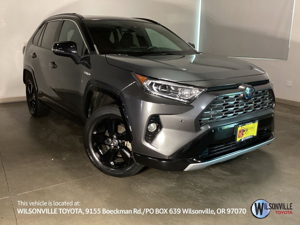 Midnight Black Metallic 2021 Toyota RAV4 Hybrid SUV / Crossover All-Wheel Drive Continuously Variable Transmission