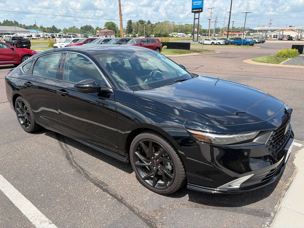 Crystal Black Pearl 2025 Honda Accord Hybrid Sedan Front-Wheel Drive Continuously Variable Transmission